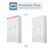 Guarda-Roupa Astro 4 Portas Branco/Rosa/Branco - Demóbile
