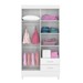 Guarda-Roupa Astro 4 Portas Branco/Rosa/Branco - Demóbile