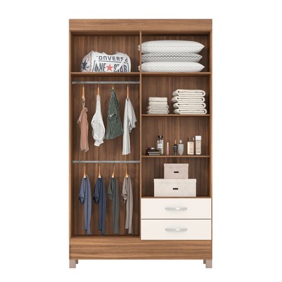 Guarda-Roupa Astro 4 Portas Amêndola/Off-White - Demóbile