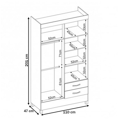 Guarda-Roupa Astro 4 Portas Amêndola/Off-White - Demóbile