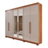 Guarda-Roupa Casal Eldorado Premium 6 Portas 6 Gavetas com Espelho com Pés 100% Mdf Cinamomo/Off White - Pnr Móveis