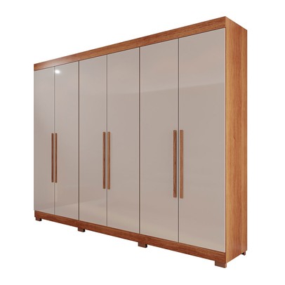 Guarda-Roupa Casal Eldorado Premium 6 Portas 6 Gavetas com Pé 100% Mdf Cinamomo/Off White - Pnr Móveis