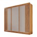Guarda-Roupa Casal Dortmund 3 Portas 4 Gavetas Ripado 100% Mdf Cinamomo/Off White - Pnr Móveis