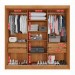Guarda-Roupa Casal Dortmund 3 Portas 4 Gavetas Ripado 100% Mdf Cinamomo/Off White - Pnr Móveis