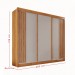 Guarda-Roupa Casal Dortmund 3 Portas 4 Gavetas Ripado 100% Mdf Cinamomo/Off White - Pnr Móveis