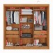 Guarda-Roupa Casal Dortmund 3 Portas 4 Gavetas com Espelho Ripado 100% Mdf Cinamomo/Off White - Pnr Móveis