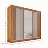 Guarda-Roupa Casal Dortmund 3 Portas 4 Gavetas com Espelho Ripado 100% Mdf Cinamomo/Off White - Pnr Móveis
