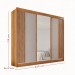 Guarda-Roupa Casal Dortmund 3 Portas 4 Gavetas com Espelho Ripado 100% Mdf Cinamomo/Off White - Pnr Móveis