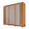 Guarda-Roupa Casal Dortmund 3 Portas 4 Gavetas com Pés Ripado 100% Mdf Cinamomo/Off White - Pnr Móveis
