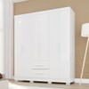Guarda-Roupa Casal Diamante 6 Portas 2 Gavetas com Pés Branco - Pnr Móveis