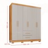 Guarda-Roupa Casal Diamante 6 Portas 2 Gavetas com Pés Cinamomo/Off White - Pnr Móveis