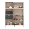 Cozinha Compacta Harmonia 6 Portas 2 Gavetas Avena/Grafito - Demóbile