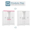 Guarda-Roupa Capelinha Lord 4 Portas Branco/Rosa/Branco - Demóbile