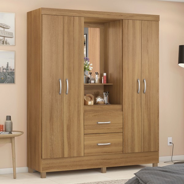 Guarda-Roupa Capelinha Lord 4 Portas Amêndola Touch - Demóbile