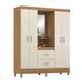 Guarda-Roupa Capelinha Lord 4 Portas Amêndola/Off-White - Demóbile