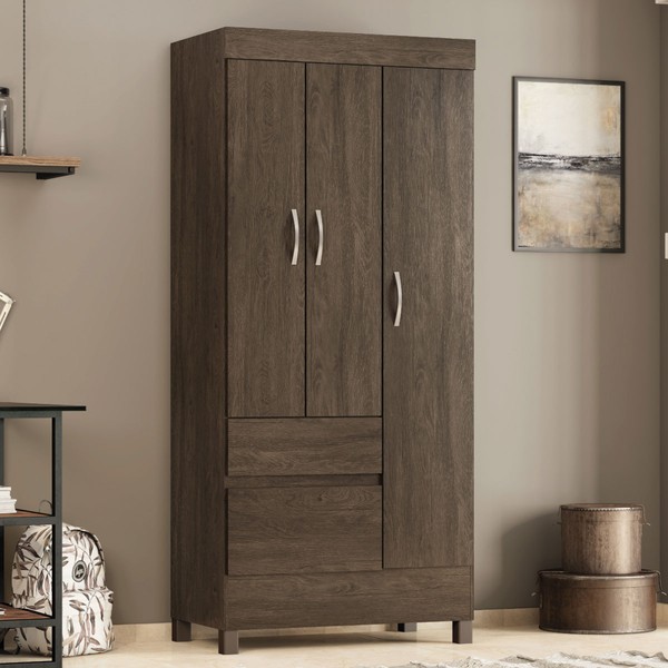 Guarda-Roupa Wind 3 Portas ébano Touch - Demóbile