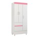 Guarda-Roupa Wind 3 Portas Branco/Rosa/Branco - Demóbile