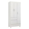 Guarda-Roupa Wind 3 Portas Branco/Rosa/Branco - Demóbile
