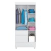Guarda-Roupa Wind 3 Portas Branco/Rosa/Branco - Demóbile