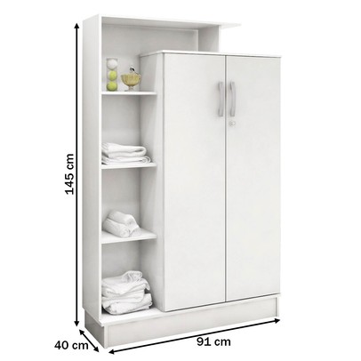 Armário Multiuso Elite 2 Portas com Chave Branco - Demóbile
