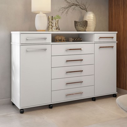 Cômoda London 7 Gavetas Branco - Demóbile