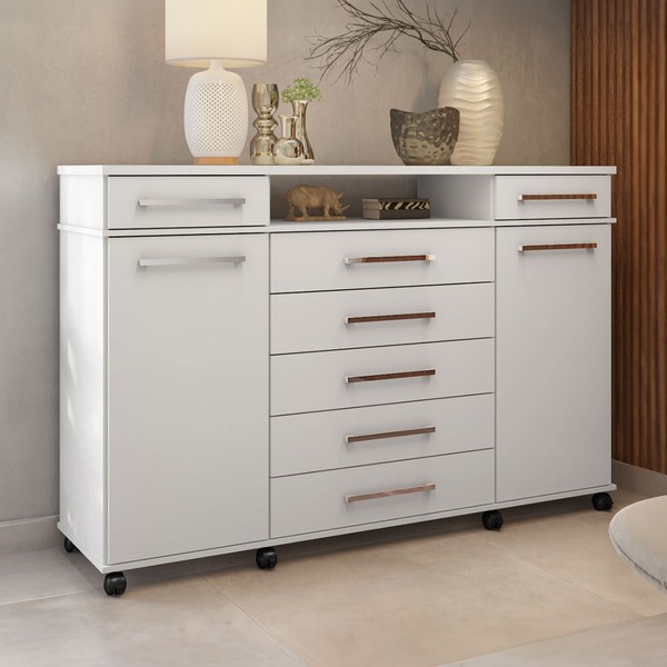 Cômoda London 7 Gavetas Branco - Demóbile