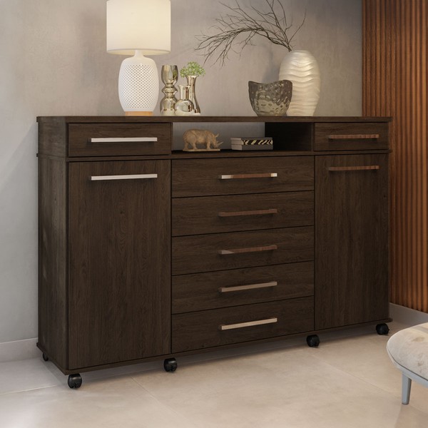 Cômoda London 7 Gavetas ébano Touch - Demóbile