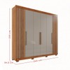 Guarda-Roupa Casal Magnus 6 Portas 6 Gavetas com Pés Ripado 100% Mdf Cinamomo/Off White - Pnr Móveis