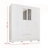 Guarda-Roupa Casal Diamante Premium 6 Portas 2 Gavetas com Pés e Espelho Branco - Pnr Móveis