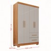 Guarda-Roupa Solteiro Diamante Premium 4 Portas 2 Gavetas com Pé Cinamomo/Off White - Pnr Móveis