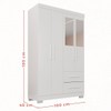 Guarda-Roupa Diamante Premium 4 Portas 2 Gavetas com Pés e Espelho Branco - Pnr Móveis