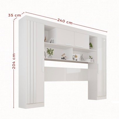 Guarda-Roupa Solteiro Modulado Zurique 4 Portas Ripado Branco - Pnr Móveis