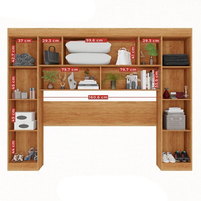 Guarda-Roupa Solteiro Modulado Zurique 4 Portas Ripado Cinamomo/Off White - Pnr Móveis