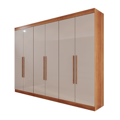 Guarda-Roupa Casal Eldorado Premium 6 Portas 6 Gavetas Cinamomo/Off White - Pnr Móveis