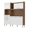 Cozinha Compacta Select 6 Portas 2 Gavetas Amêndola/Branco - Demóbile