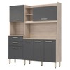 Cozinha Compacta Select 6 Portas 2 Gavetas Avena/Grafito - Demóbile