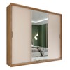 Guarda-Roupa Casal Dalila 3 Portas 4 Gavetas 100% Mdf com Espelho Flex Amêndola/Off-White - Demóbile