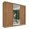Guarda-Roupa Casal Dalila 3 Portas 4 Gavetas 100% Mdf com Espelho Flex Amêndola/Off-White - Demóbile