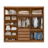 Guarda-Roupa Casal Dalila 3 Portas 4 Gavetas 100% Mdf com Espelho Flex Amêndola/Off-White - Demóbile