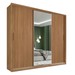 Guarda-Roupa Casal Dalila 3 Portas 4 Gavetas 5 Prateleiras com 1 Porta Espelho 100% Mdf Amêndola/Off-White - Demóbile