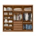 Guarda-Roupa Casal Dalila 3 Portas 4 Gavetas 5 Prateleiras com 1 Porta Espelho 100% Mdf Amêndola/Off-White - Demóbile
