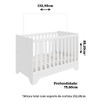 Berço Americano 3 em 1 Popy Retrô 100% Mdf Branco Brilho - Móveis Peroba