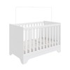 Berço Americano 3 em 1 Popy Retrô 100% Mdf Branco Brilho - Móveis Peroba