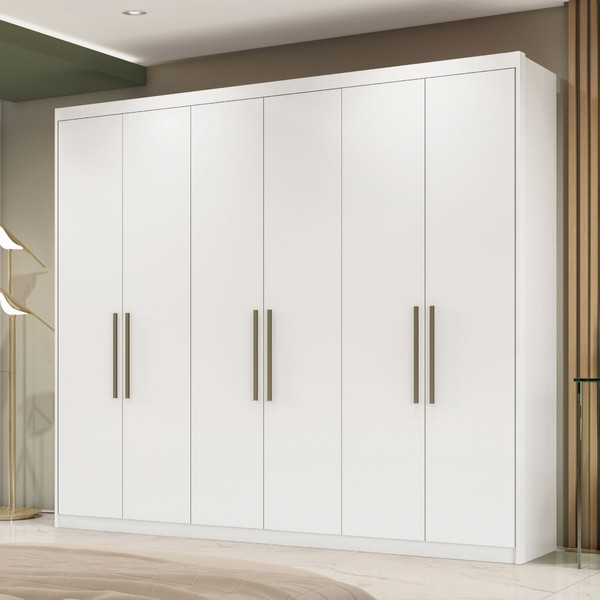 Guarda-Roupa Casal Sumatra 6 Portas Branco - Demóbile