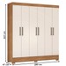 Guarda-Roupa Vero 6 Portas Amêndola/Off-White - Demóbile