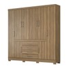 Guarda-Roupa Casal New Realce 8 Portas 3 Gavetas Amêndola/Touch - Demóbile