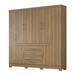 Guarda-Roupa Casal New Realce 8 Portas 3 Gavetas Amêndola/Touch - Demóbile