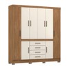 Guarda-Roupa Casal New Realce 8 Portas 3 Gavetas Amêndola/Off-White Demóbile