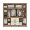 Guarda-Roupa Casal New Realce 8 Portas 3 Gavetas Amêndola/Off-White Demóbile