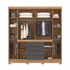 Guarda-Roupa Casal New Realce 8 Portas 3 Gavetas Amêndola/Grafito - Demóbile